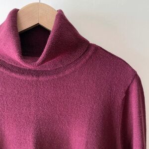 JM Collection Burgundy Red Knit Turtleneck Sweater Size XL